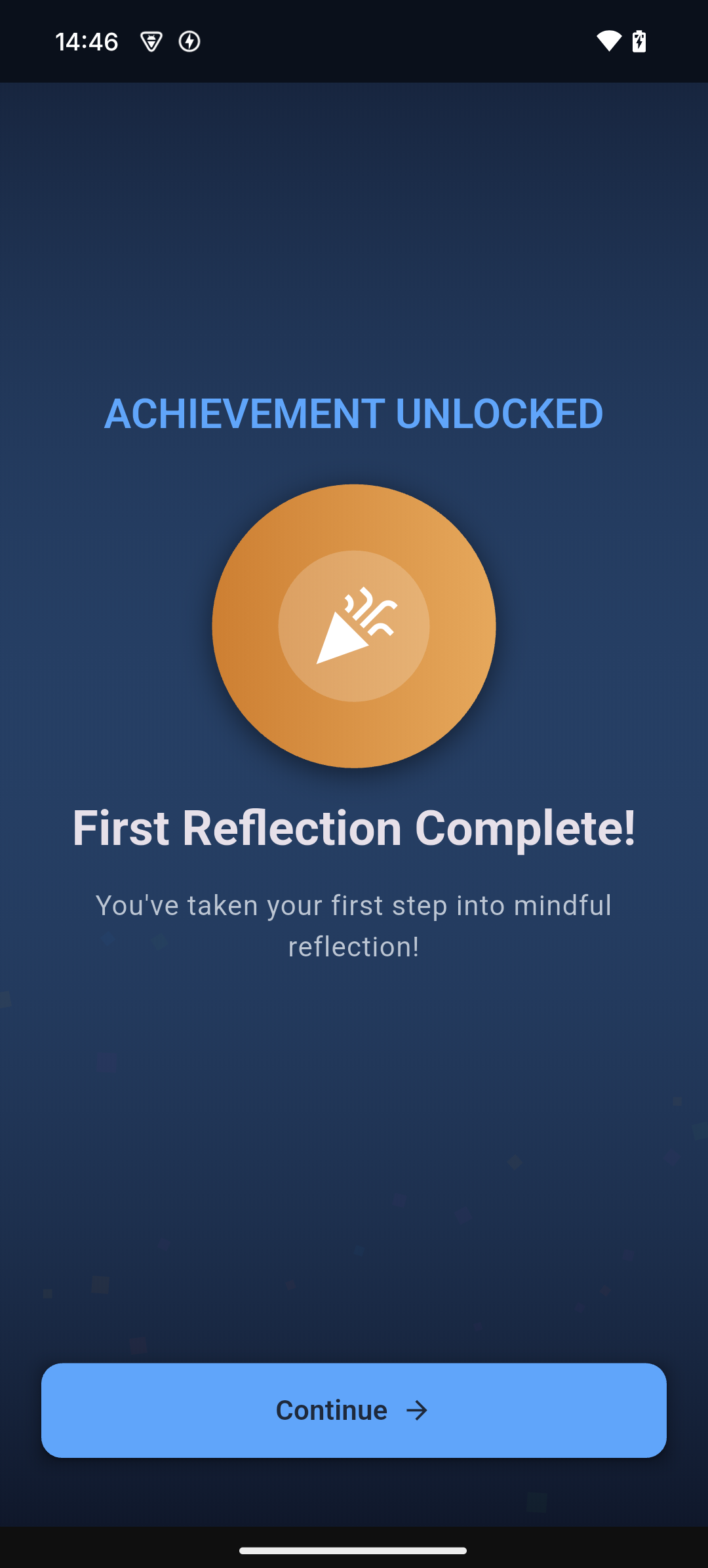 Weekly AI insights dashboard showing personalized journal analysis and patterns
